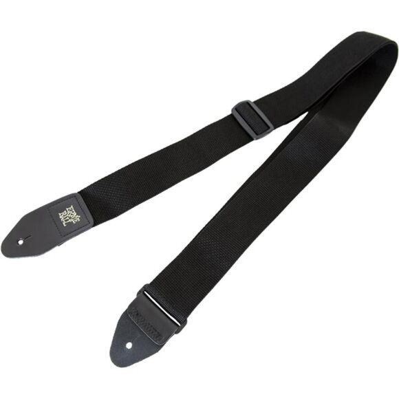 Black Adjustable Guitar Strap 2 Inch Wide Leather Ends Acoustic Electric - Picture 3 of 6